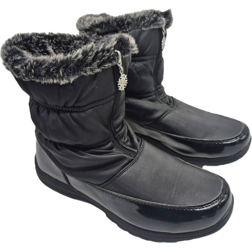 Totes Winter Black Winter Snow Boots Women's 10 Mid Calf Waterproof Insulated